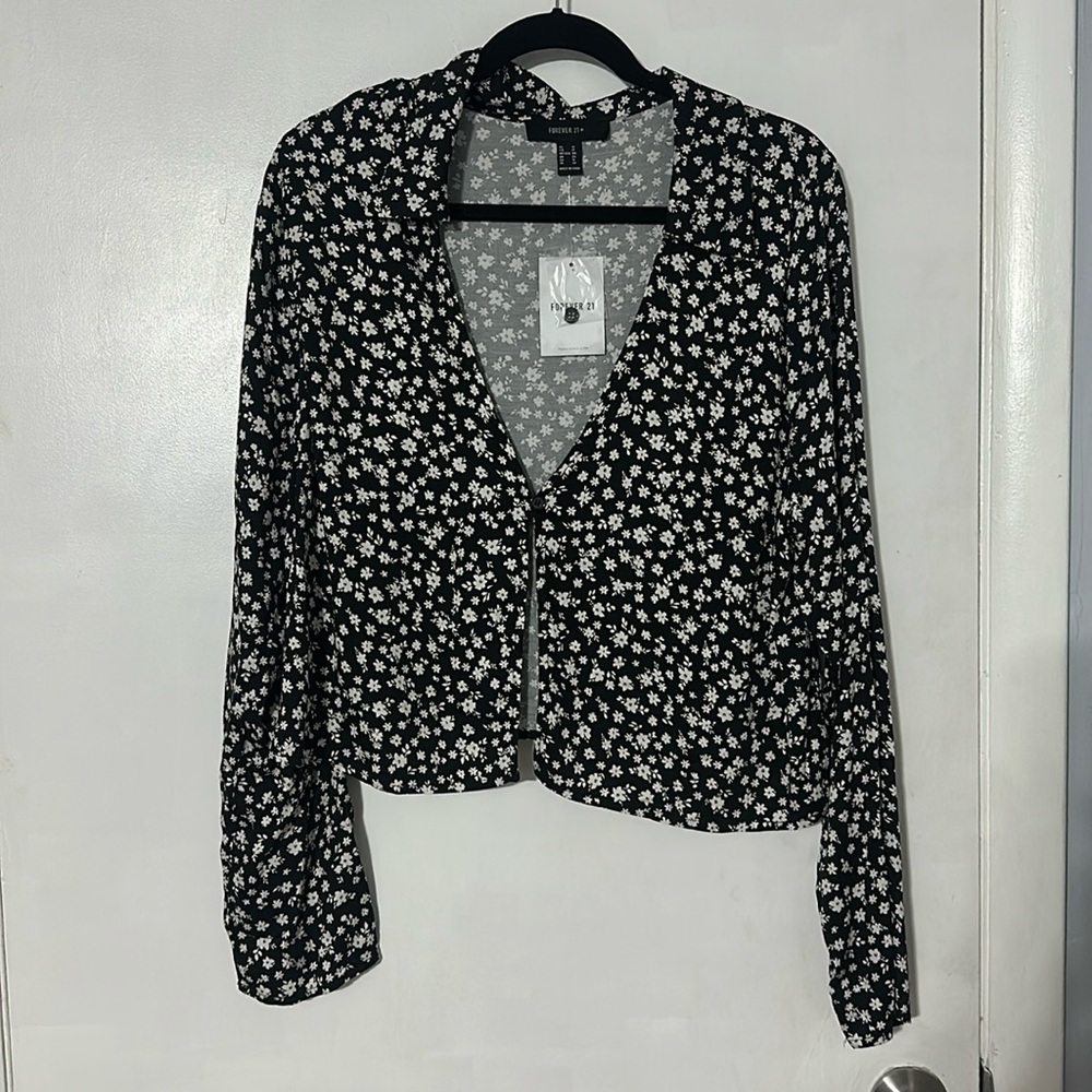 PLUS Floral Open Blouse 1X NWT